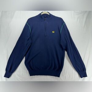 Clubhouse‎ Collection Masters 1/4 Zip Sweater Cashmere Blend Navy Mens Size M